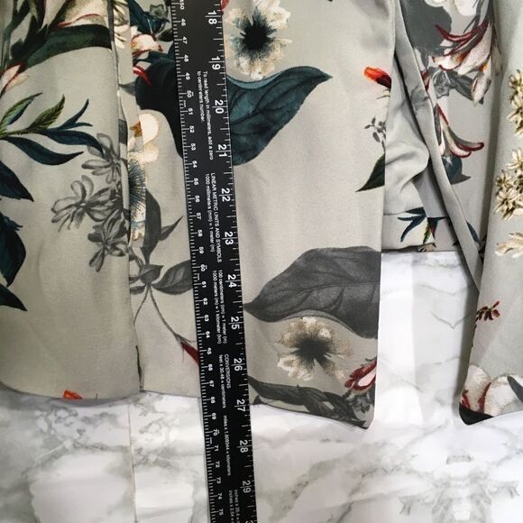 JULES & LEOPOLD FLORAL WATERFALL FRONT LONG CARDIGAN BLAZER JACKET MINT SMALL - Picture 8 of 11